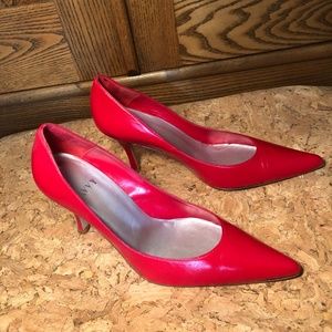 Savvy red leather stiletto pumps 8